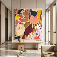 Peinture à l'huile peinte à la main, grande peinture abstraite à blocs de couleur, impasto, imperméable, écologique, haute définition, moderne, minimaliste, énorme