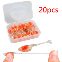 JOHNCOO 4,5 cm 0,9 g Ensemble d'appâts de pêche de haute qualité en TPE avec queue en T, type Shad pour crappie, petit leurre de pêche