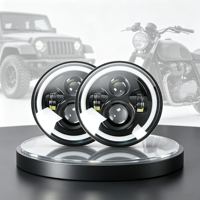 Phare LED rond JHS de 7 pouces avec halo DRL et clignotant ambre H4 pour Jeep Wrangler, Harley Davidson, moto tout-terrain