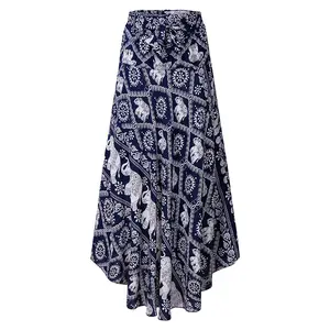 Thailand Elephant cotton bohemian long Knit skirts women