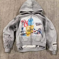 Ensemble sweat à capuche et pantalon de survêtement deux pièces en molleton bouclette épais 400 grammes, coupe oversize, effet délavé, imprimé personnalisé, style vintage, OEM privé, Automne