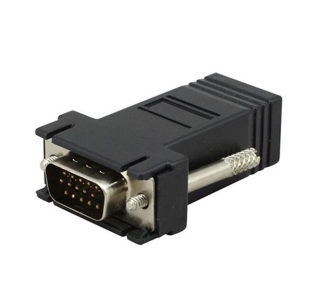 VGA to RJ45 Network Extend Adapter Black Color