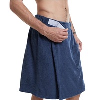 Peignoir de bain en microfibre pour homme, nouveau, avec fermeture auto-agrippante, serviette enveloppante pour hôtel, maison, voyage, plage, avec poche, couleur unie, séchage rapide