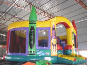 บ้านลมเป่าลมรูปทรงดินสอพร้อมอุปสรรค อุโมงค์ และเกมส์ภายใน สำหรับให้เช่าจัดงานปาร์ตี้กลางแจ้งสำหรับเด็ก - Product Image 2