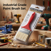 Ensemble de pinceaux à peinture murale de qualité industrielle OEM, manche en plastique rouge imitation bois, poils de 1,5 cm d'épaisseur, garantie de 3 ans
