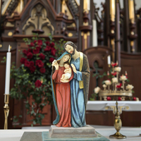 Ensemble de la Sainte Famille en résine Top Grace, crèche catholique, statue religieuse peinte à la main, figurine de Jésus, sculpture d'art