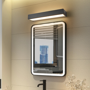 ไฟติดผนัง LED แบบโมเดิร์น สีดำ อลูมิเนียมอัลลอยด์ ควบคุมแบบสัมผัส ปรับความสว่างได้ แสงวอร์มไวท์ 3500K สำหรับห้องน้ำ - Product Image 1