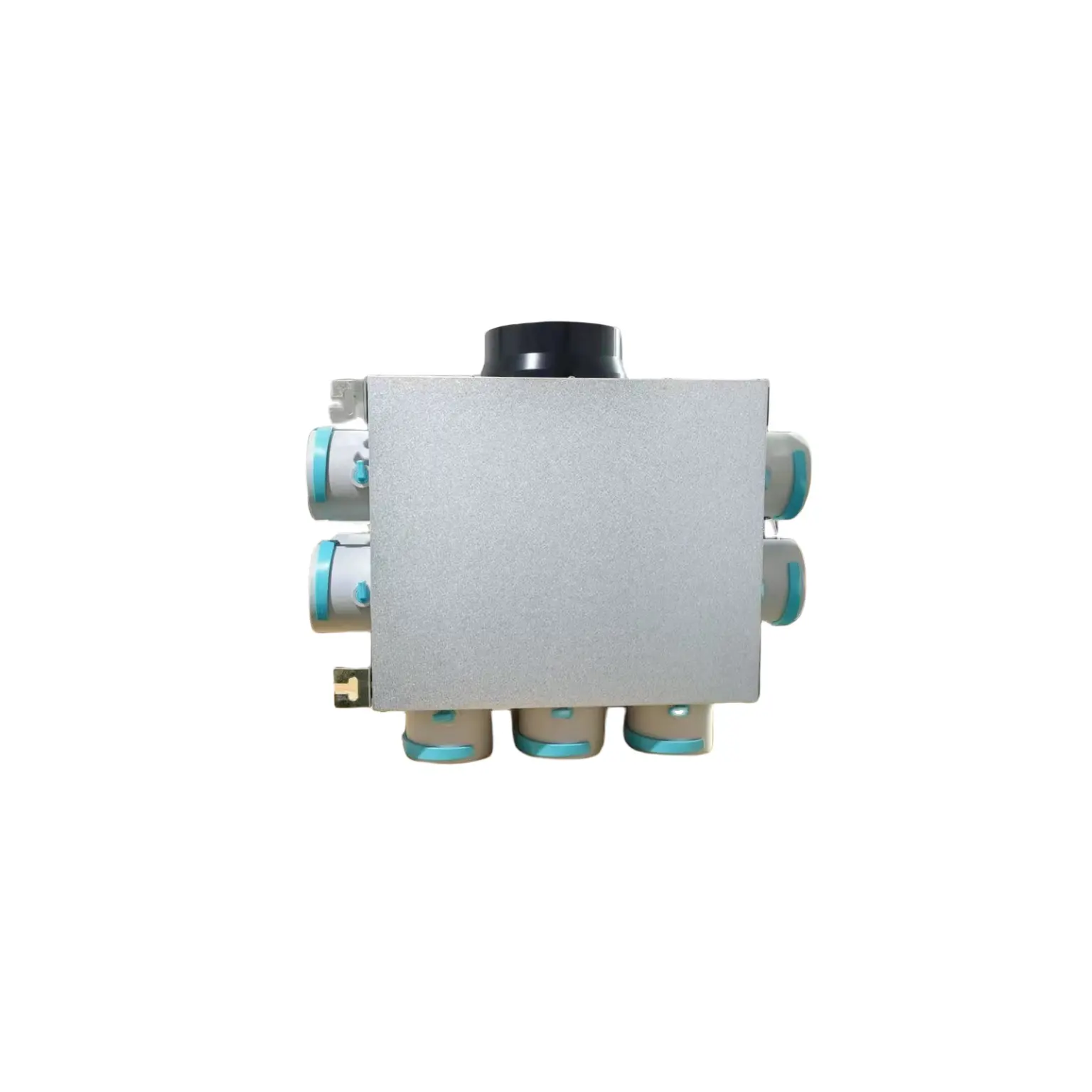シルバー1-12ポート素材アルミ亜鉛プレート防音綿換気空気分配ボックス