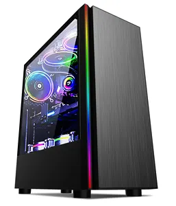 High-end 2024 New ATX PC Case Polygonal Mesh Computer Gaming Case Opening Tempered Glass OEM Aluminum Home Use Computer Cabinet