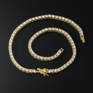 Single Row Necklace, Rhinestone Single Row Tennis Chain Punk Trend Items Tanjing Fashion Lijing Necklace - Product Image 3