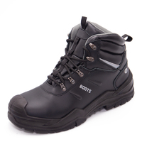 Botas de Seguridad de Cuero Nubuck Impermeables con Puntera de Material Compuesto, Calzado de Seguridad Industrial Antipinchazos, Calzado de Seguridad de Corte Medio con Suela de Goma PU