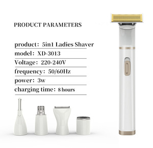 5-in-1 şarj edilebilir kadınlar Bikini tıraş burun saç düzeltici vücut epilasyon kaşları düzeltici elektrikli Mini jilet saç çıkarıcı - Product Image 4