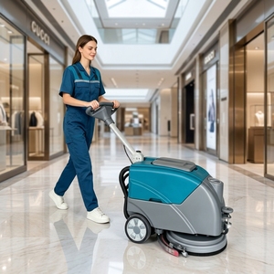 GS400 16 Inch Upright Mini Floor <b>Scrubber</b> Dry Manual 24V Cleaning Restaurant Offices Flexible Brush Motor Floor <b>Scrubber</b> F - Product Image 1