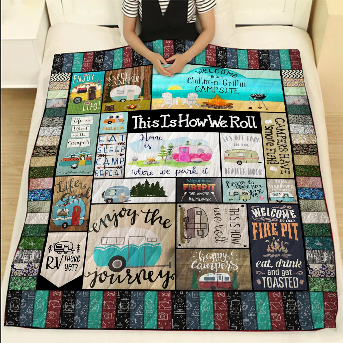 Custom Premium Throw Blanket Print on Demand Sherpa Blankets for Sofa Customized DIY Plush Thin Quilt Dropshipping