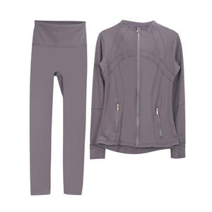 S-3XL toptan kadın spor ceket Yoga kıyafeti tayt takım Lulu aynı stil koşu spor Yoga spor elbise <span class=keywords><strong>2</strong></span>-piece Set - Product Image 5