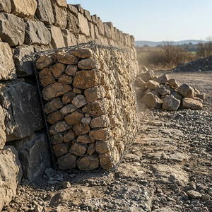 <span class=keywords><strong>Cage</strong></span> de gabion galvanisée à double torsion, maille hexagonale, pour remplissage de galets et de pierres concassées, contrôle de l'érosion des rives de rivière et des pentes - Product Image 1