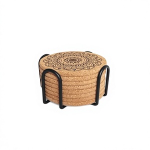 Logo wood mdf Tea <b>Beer</b> <b>Coaster</b> Mat Natural Round Placemat Insulation Pads Wood Color Masen Asian Zen Style Environmental Friend - Product Image 3