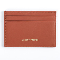 Dompet Kartu Minimalis Kulit Asli dengan Logo Custom, Tipis, Penahan Kartu Identitas/Kredit, Anti-RFID, Mewah, dengan Slot Kartu