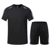 Setelan Olahraga Pria Musim Panas Cepat Kering Bahan Sutra Es Bernapas Kaos Lengan Pendek Celana Pendek Olahraga Santai Dua Potong