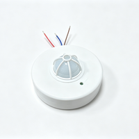 Détecteur de mouvement PIR de plafond SanJin 360°, 110-240VAC, détection jusqu'à 12m, charge d'ampoule max. 1200W, temps et luminosité réglables, éclairage intérieur à économie d'énergie