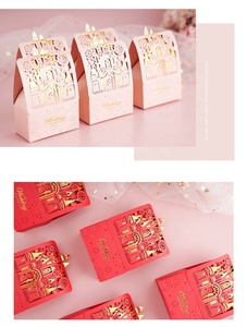 Fabricant chinois, fournisseur, vente en gros, Souvenirs de luxe pliants, bonbons de mariage, boîtes roses rouges pour <span class=keywords><strong>cadeau</strong></span> de porte - Product Image 5