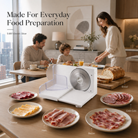 Machine à trancher les aliments électrique, design compact pour la maison, tranchage de précision pour le pain, la viande, le fromage, le jambon, utilisation en cuisine