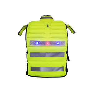 High Vis Reflective ANSI Class 1 Sicherheits gitter weste fluor zierend gelb Premium Design Schulter Falls chutz LED Rot Blau - Product Image 2