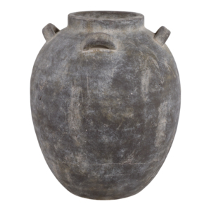 Vaso in ceramica grigio con manici multipli, decorativo da tavolo per soggiorno, camera da letto, ufficio - Product Image 3