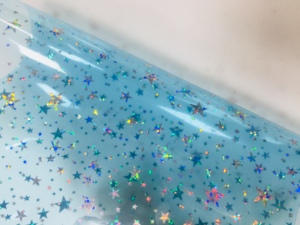 Colorato in fabbrica pellicola trasparente <span class=keywords><strong>0</strong></span>.5mm Glitter PVC rullino con motivo a stella scintillio vinile per confezione regalo fai da te artigianato per feste - Product Image 4
