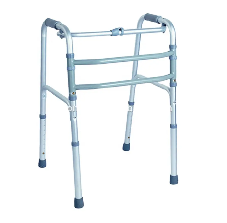 Andadores plegables y ligeros de 4 Patas para adultos, ayuda para caminar de aluminio ajustable para discapacitados y ancianos