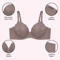 Nouveau Soutien-Gorge Push-Up 2026 en Satin avec Lettres Romantiques, Sans Armature, Fermeture Multi-Agrafes, Bandeau Large et Bretelles Ajustables – Soutien-Gorge Personnalisé pour Femme