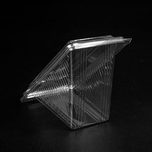 Contenedores duraderos de plástico transparente para sándwich con tapas con bisagras Contenedores triangulares para comida para llevar para restaurante Material PET - Product Image 2