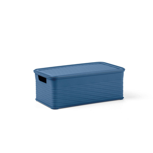 Contenitore in Polipropilene Blu Denim con Chiusura a Strappo 16.5X29 H. 11CM 3.9LT - Product Image 1