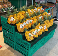 Panier de rangement pliable en plastique, organisateur gain de place, conteneur pliant empilable pour supermarchés et fruits