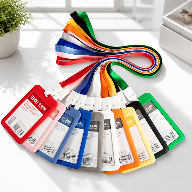 ID Card Holder Lanyard Badge Plastic OEM ODM Name Tag Staff Work Office Colorful Permit Sleeve Custom Neck Strap Exhibition