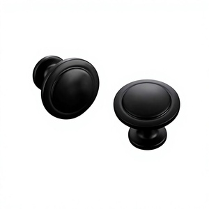 Modern Black Round Drawer Knobs Metal Cabinet Hardware Bolt <b>Inserting</b> Type for Drawers 2 Pack Fancy Knob Modern Designs - Product Image 1
