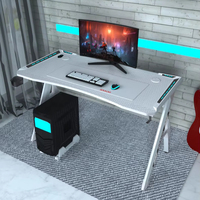 Table de jeu en métal WWI, couleur blanche, bureau d'ordinateur avec porte-gobelet pour salon et chambre à coucher