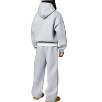 Grosir pakaian olahraga uniseks Pullover kualitas tinggi Sweatsuit polos polos longgar Hoodie besar dan celana olahraga Set setelan keringat pria