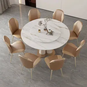 Nuovi mobili per la casa moderni Set sala da pranzo 6 posti tavolo da pranzo moderno Set tavolo da pranzo rotondo in marmo per ristorante