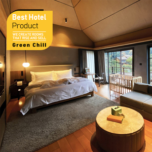Muebles de dormitorio de hotel de diseño arquitectónico minimalista, suite de cama de madera maciza personalizada para espacios de hostelería boutique de alta gama - Product Image 1
