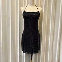 Jupe courte sexy avec lien de fixation pour perceuse à ongles, dos nu, robe de danse latine sexy, vente en gros, vêtements pour femmes, boutique