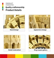 Coliseo DIY: Set de Bloques de Construcción de Plástico Personalizables del Edificio Romano Antiguo para Regalo Creativo y Exhibición Coleccionable