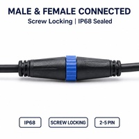 Connecteur circulaire étanche IP68 M15 F-type Y-type UL94-V0 à verrouillage par vis, 10A 5A, prise mâle/femelle pour câble d'éclairage LED de rue