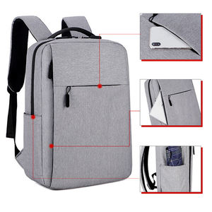 Factory Custom logo Simple Business Travel Bag Men Business USB Function Backpack Fabric <b>Film</b> Polyester Classic Laptop Backpack - Product Image 2