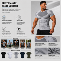 T-shirt de Performance Athlétique Original pour Homme 2026 de Haute Qualité, à Compression, Séchage Rapide, pour la Gym et l'Entraînement Physique