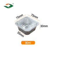 Moule à tartelettes carrées en aluminium de 90 ml pour friteuse à air, à usage unique, avec logo personnalisé, plusieurs tailles en stock