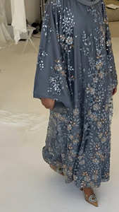 Robe longue de soirée Abaya de luxe Loriya brodée et perlée pour femmes musulmanes, tenue de soirée islamique modeste de Dubaï - Product Image 5