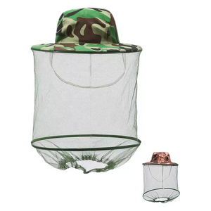Cappello da Apicoltore Pieghevole Portatile Anti-Insetti e Anti-Zanzare in Poliestere Mimetico con Sciarpa, Capacità 1L, Cappello da Pesca - Product Image 3