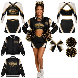 Tenues de danse et de cheerleading à sublimation de strass, avec pompons et nœuds, pour filles, uniformes et costumes de cheerleaders de la série <span class=keywords><strong>Cheer</strong></span> - Product Image 2