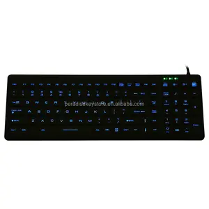 Silicone waterproof, washable and sterilizable hospital medical keyboard with power switch keyboard with backlight keyboard